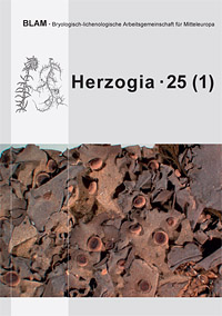 Titelseite/Cover Herzogia 25 Heft 1 (2012): Leptogium resupinans (Foto: J. Berge)